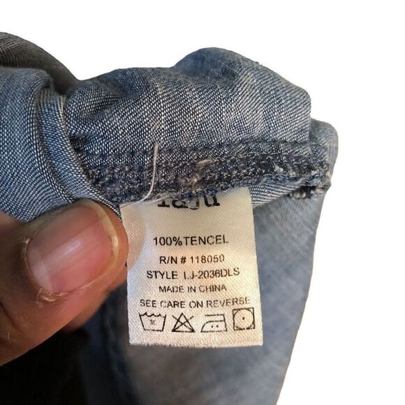 Laju Chambray Shift Dress Size L - Picture 4 of 9